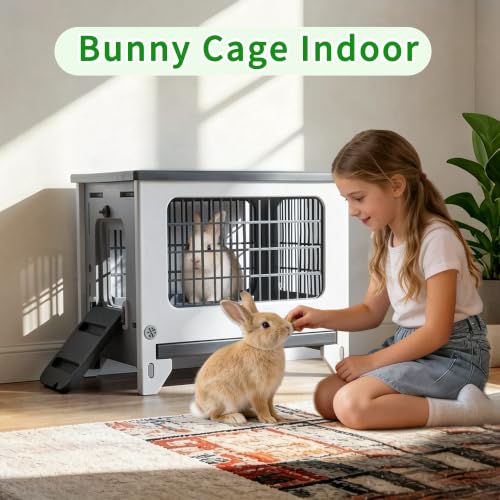 Plastic Rabbit Cage Outdoor Indoor, Bunny Cage Guinea Pig Cages Enclosure - size: 21.6" L x 18.8" W x 17.9" H