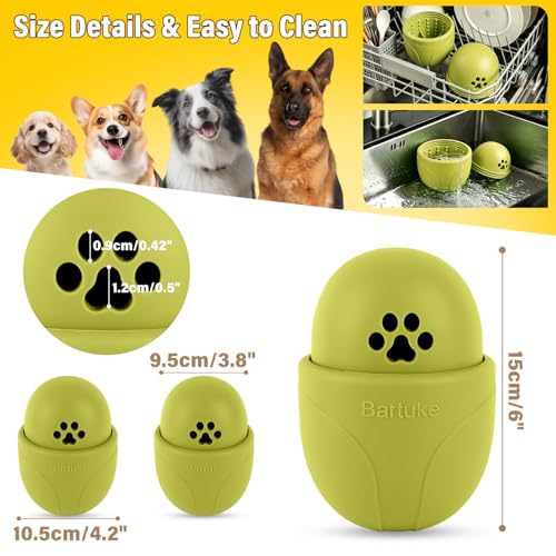 Frozen Treat Dog Toy BPA Free Silicone Dogs Slow Feeder Lick Ball, Green - color: Green