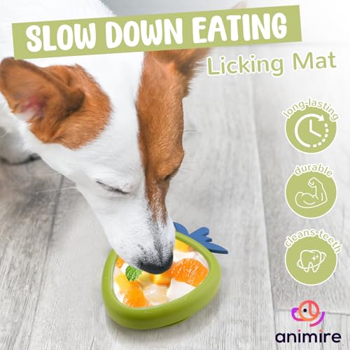 Freeze Dog Lick Bowl, Animire Non-Slip Slow Feeder Lick Mat for Dogs, Silicone Dog Enrichment Bowl for Distraction Anxiety Relief Boredom, BPA Free, Dishwasher Safe(Green,S) - color: B- Green, size: S
