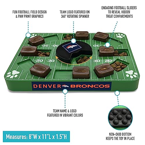 Pets First NFL Denver Broncos Puzzle Toy for Dogs, Slow Feeder Board for Pets, Interactive Doggie Treat Toy - color: DENVER BRONCOS