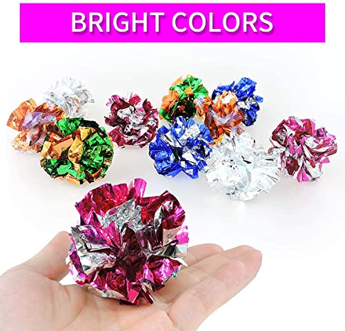 11 Pack Ferret Toys Set Mylar Crinkle Balls Hollow Sound Toy with Bell Interactive Exercise Scratch Play Chasing Toys for Indoor Pet Ferret Cat Kittens