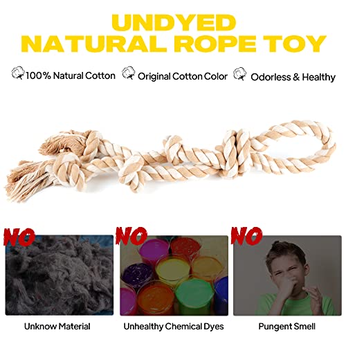 Fida Dog Rope Toys for Large Dogs, Tough Tug of War Dog Toys - color: White-1 handle