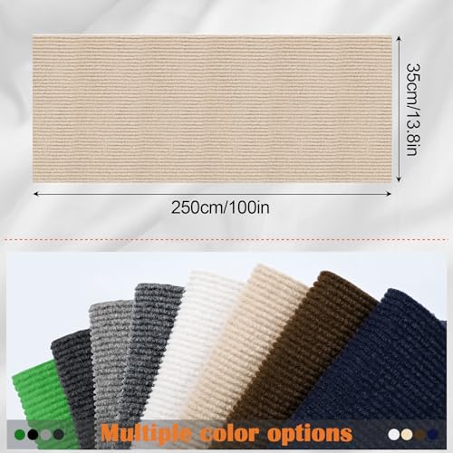 Cat Scratch Furniture Protector - 100" x 13.8" Trimmable Self-Adhesive Cats Claws Scratch Pads, DIY Cat Climbing Couch Protector for Scratch Post Cat Tree Replacement Indoor (Khaki) - color: Khaki, size: 13.8" x 100"