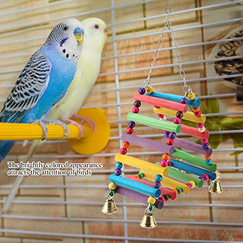 Joyzan Parrot Swing, Bird Parakeets Wooden Toys Foraging Wall Hanging