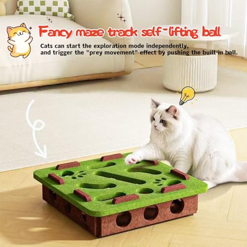 Felt Cat Maze Toy, Fun Hide Seek Hunting Puzzle for Indoor Kittens