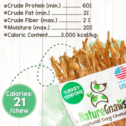 Nature Gnaws USA Turkey Tendons Dog Treats, 4 oz - size: 4 Ounce (Pack of 1), style: Tendons