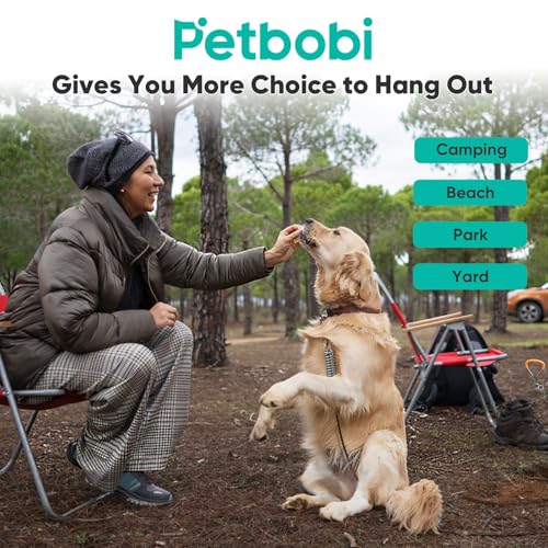 Petbobi Dog Tie Out Cable and Stake, 40ft Heavy Duty Dog Leads for Yard - color: Black, size: 40 ft (120 lbs)