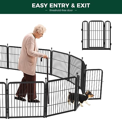 FXW Rollick Dog Playpen, Indoor, Yard & RV Camping, 24" H, 48 Panels - color: Black, size: 24"H