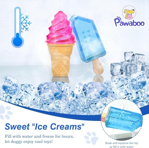 Pawaboo Dog Cooling Chew Toys, 2 Pack Freeze Pet Teething Toys for Cooling - color: Blue
