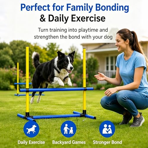 Dog Agility Hurdle, 4 Jump Bar Sets Indoor Outdoor Backyard Train - color: Hurdle 4-sets