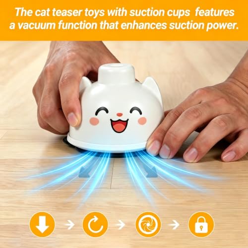 Interactive Cat Toys for Indoor Cats Toy Wand 360°Automatic Moving Cat Toys - color: White