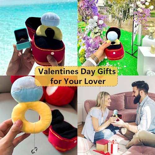 Dog Wedding Toy Engagement Plush Ring Box for Dog Birthday Funny Gifts