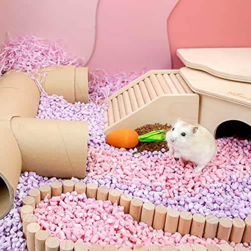 Niteangel Hamster Chew & Decor Toys: Pack of 6 Carrot-Shape & Beech Wood - size: Carrot-Shape