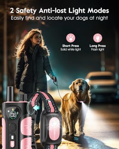 SLOPEHILL Dog Shock Collar,4200FT Dog Training Collar with Remote,Pink - color: Pink
