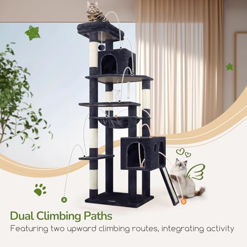 Globlazer F70 Pro Heavy Duty Cat Tree Tower for Indoor Cats Large Adult - color: Dark Grey