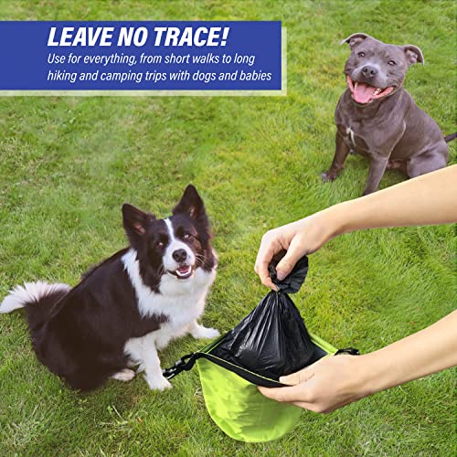 Reusable Smell Proof Waste Bag - Dog Poop Bag Holder for Dog walkers + Hiking with Dogs & Camping. Odor Proof Diaper Wet Bag, Camping Trash - color: Green