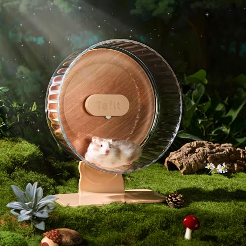 Super‑Silent Hamster Exercise Wheel – 8.66‑inch Quiet Running Spinner - color: Warm Brown, size: 8.7inch