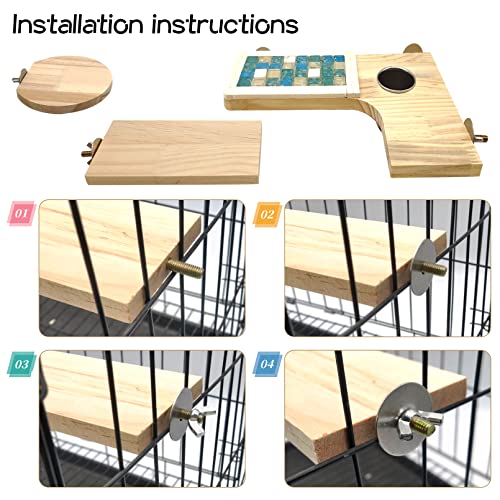 BNOSDM Hamster Cage Platform Wooden Chinchilla Ledges and Platforms 7Pcs