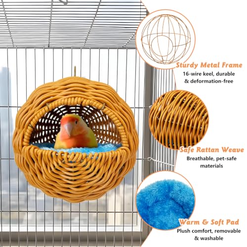 BNOSDM Bird Nest with Soft Pad Breathable Small Parrot Bed Set Brown - color: Brown Screw Fixation - G-Type