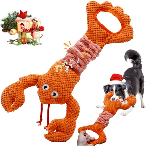 YZHDUXIU Tug of War Dog Toy Squeaky Dog Toys Interactive Lobster Puppy Toys - color: Orange Lobster