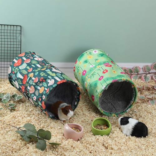 IBWell Cute Mushroom Guinea Pig Hideout Tunnel Bunny Tunnel Guinea Pig Tunnels and Tubes Hamster Tunnel Soft Tunnel - color: mushroom