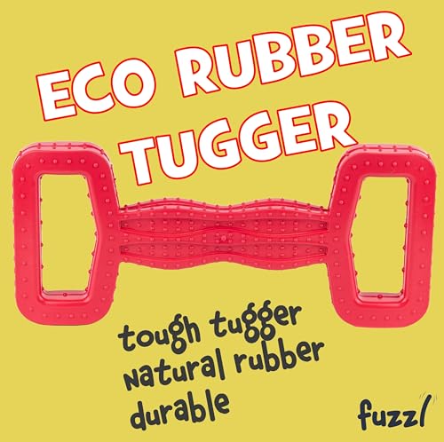 Fuzzl Large Eco Rubber Tugger – Red - Long Lasting Dog Chew Toys for Aggressive Chewers Strong Dog Toy for Dogs Durable Puppy Toys