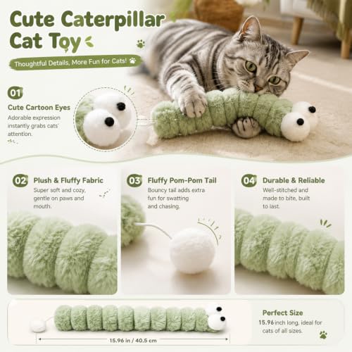 Ysenchan Cat Kicker Toy, Catnip Plush Toys for Cats, Soft Indoor Play Toys
