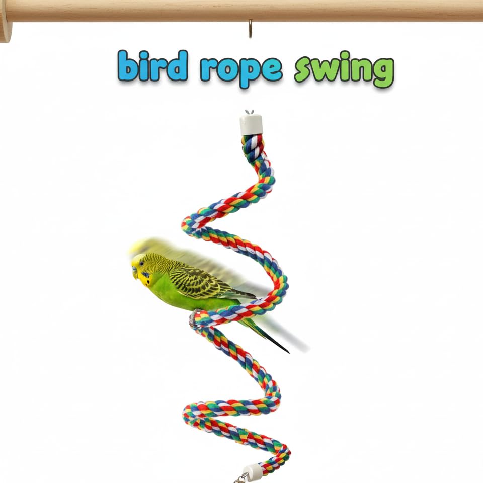 Bird Rope Perch & Birds Swing Set, 40''/60''/79''
