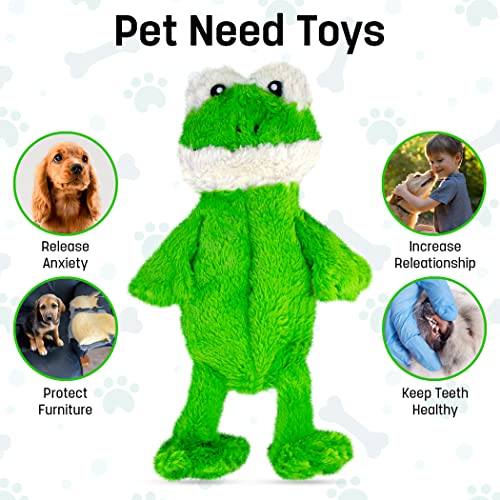 FGA MARKETPLACE Frog-Grey Rabbit-Duck Flat NO Stuffing NO Squeak Plush Dog Toy, Funny Style Will Entertain Your Pet for Hours, Recommended for Small and Medium Dog 21 INCH Long - color: FROG GREY RABBIT DUCK