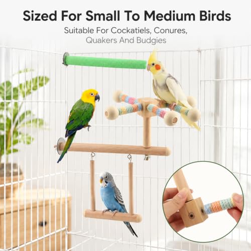 Bird Swing Toy & Bird Spinning Perch for Cage, Parakeet Toys, 360° Spin