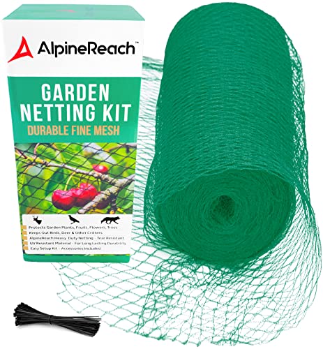 AlpineReach Garden Netting 7.5 x 65 ft, Green Heavy Duty Bird Net - color: Green, size: 7.5ft x 65ft