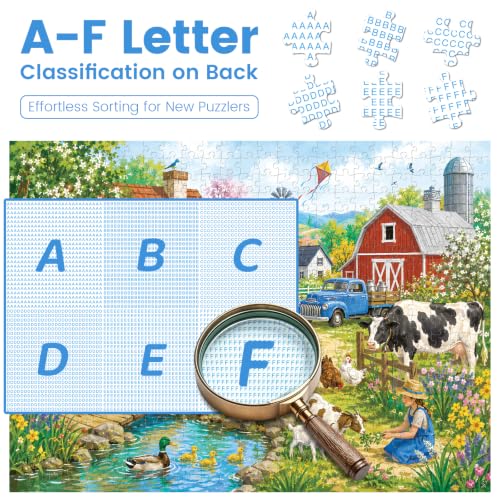 500 Piece Puzzles for Adults,Spring Country Farm Jigsaw Puzzles 500 Pieces - color: Country Farm