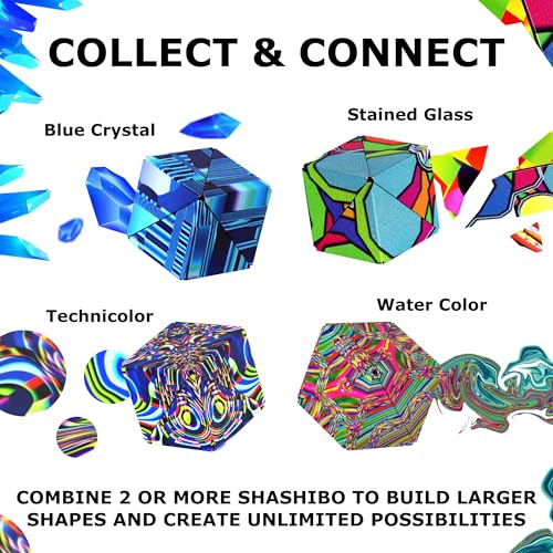 Shashibo DODECA Magnetic Puzzle Cube, Stress Relief Fidget Toy - color: Blue Crystal, size: DODECA