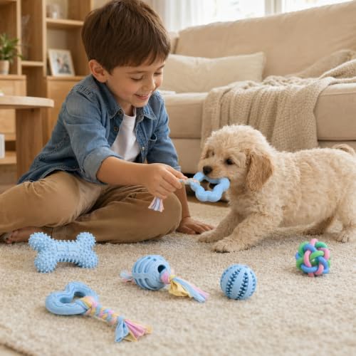Halloween Puppy Chew Toys, 6 Pack Teething Toys for Small Breed Puppies - color: 6 Pack Blue Chew Toys