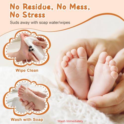 Baby Hand and Footprint Paint with Sponge Head, Washable Paint, Black - color: Black