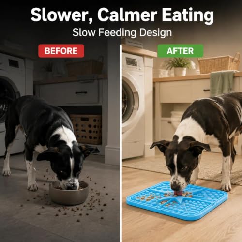 1Pc Premium Dog Licking Mat - Textured Surface Lick Pad Reducing Anxiety - color: blue