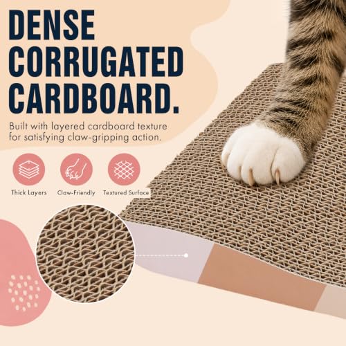 SIDAZON Cat Scratching Board cat Scratcher Cat Scratch Pad Cardboard cat scratchers for Indoor Cats Reversible Large Wide Corrugated with Catnip(2pcs) - size: 2-Pack