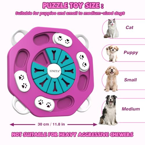 YINEYA Dog Puzzle Toy, Enrichment Toys for Dogs Mental Stimulation - color: Rose