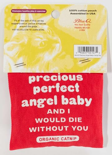 Blue Q Catnip - Cute Cat Toys for Biting w/Funny Graphics - Precious Angel - color: You are My Precious Perfect Angel Baby
