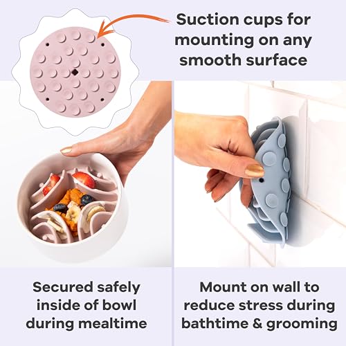 Great Vibes - Silicone Slow Feeder Insert for 6 Inch+ Dog Bowl (Mauve) - color: Mauve