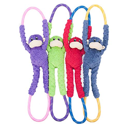 ZippyPaws RopeTugz Durable Dog Pull Rope Toy - Blue Monkey - color: Blue, size: 28 x 5 x 5 in