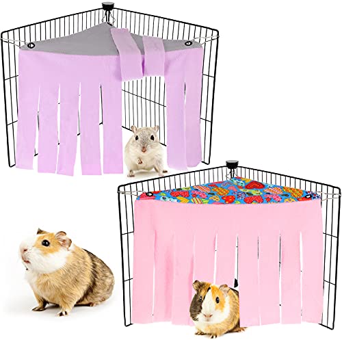 Shappy 2 Pcs Guinea Pig Hideout Hideaway Cage Hammock, Pink Heart