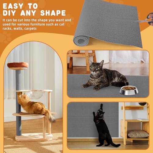 4Pack Cat Scratch Furniture Protector, Self-Adhesive, Light Gray - color: LightGrey, size: 4 Pack