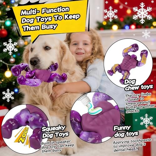 Furdog Dog Toys for Aggressive Chewers Indestructible Dog Toy for Large Dogs Tough Dog Toys to Keep Them Busy - color: Purple-1