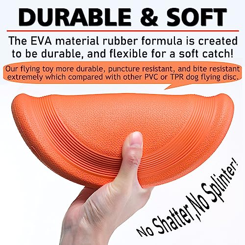 XIGOU Dog Flying Disc - Durable Rubber Flying Disc Dog Toy - 9.25" Indestructible Rubber Dog Flying Discs Flyer Dog Toys - Puncture Resistant & Bite Resistant Extremely - for Medium Large Dogs - color: Blue
