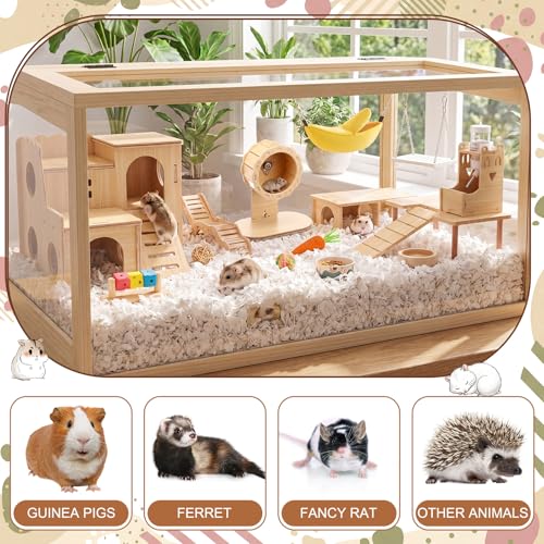 Leinuosen 19 Pcs Hamster Cage Accessories Exercise Wheel Platform Hideout