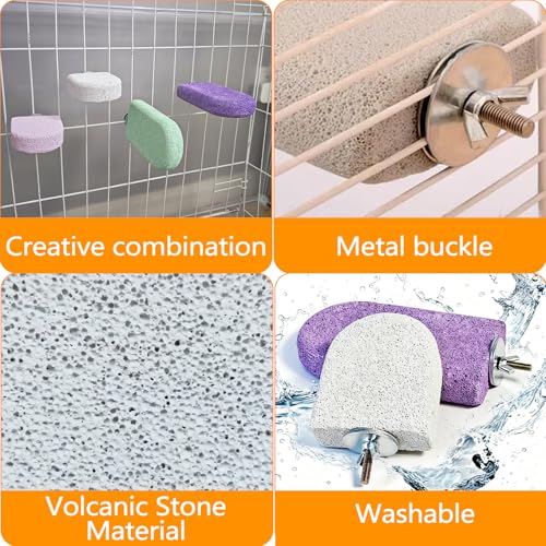 4Pcs Bird Beak Grinding Stone Lava Ledge Parrot Perch Stand Platform,Color - color: 4Pack Colorful | S & L