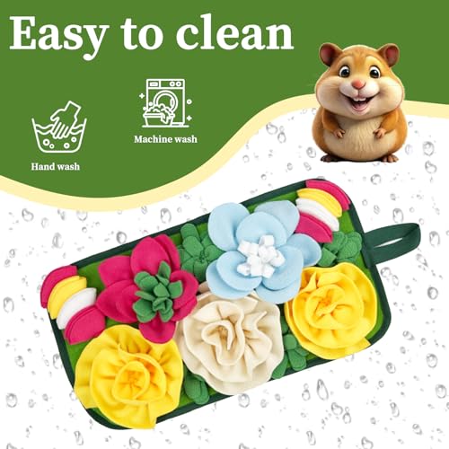 Guinea Pig Snuffle Mat - Interactive Feeding Toy for Small Pets | Slow Forage Mat for Rabbits, Hamsters, Guinea Pigs | Easy to Clean & Store, Safe Pet Enrichment Activity (Multi-Color)