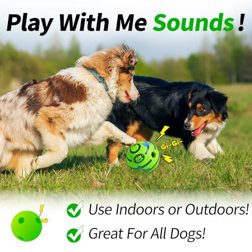 Giggle Ball for Dogs 2 Pack,Interactive Dog Toys,Funny Giggle Sound Toy Ball,Rolling Squeaky Toy for Large Medium Small Dogs,Fun Giggle Sounds Attract Attention When Rolled or Shaken-3.14 inch