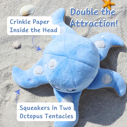 Interactive Dog Snuffle Octopus Toy, Hide & Seek Treat Dispenser Plush - color: Blue Octopus